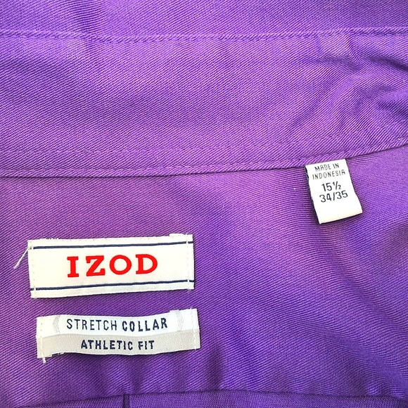 IZOD, Men's, Athletic Fit Stretch Collar, 15 1/2, 34/35 Sleeve - Picture 2 of 6